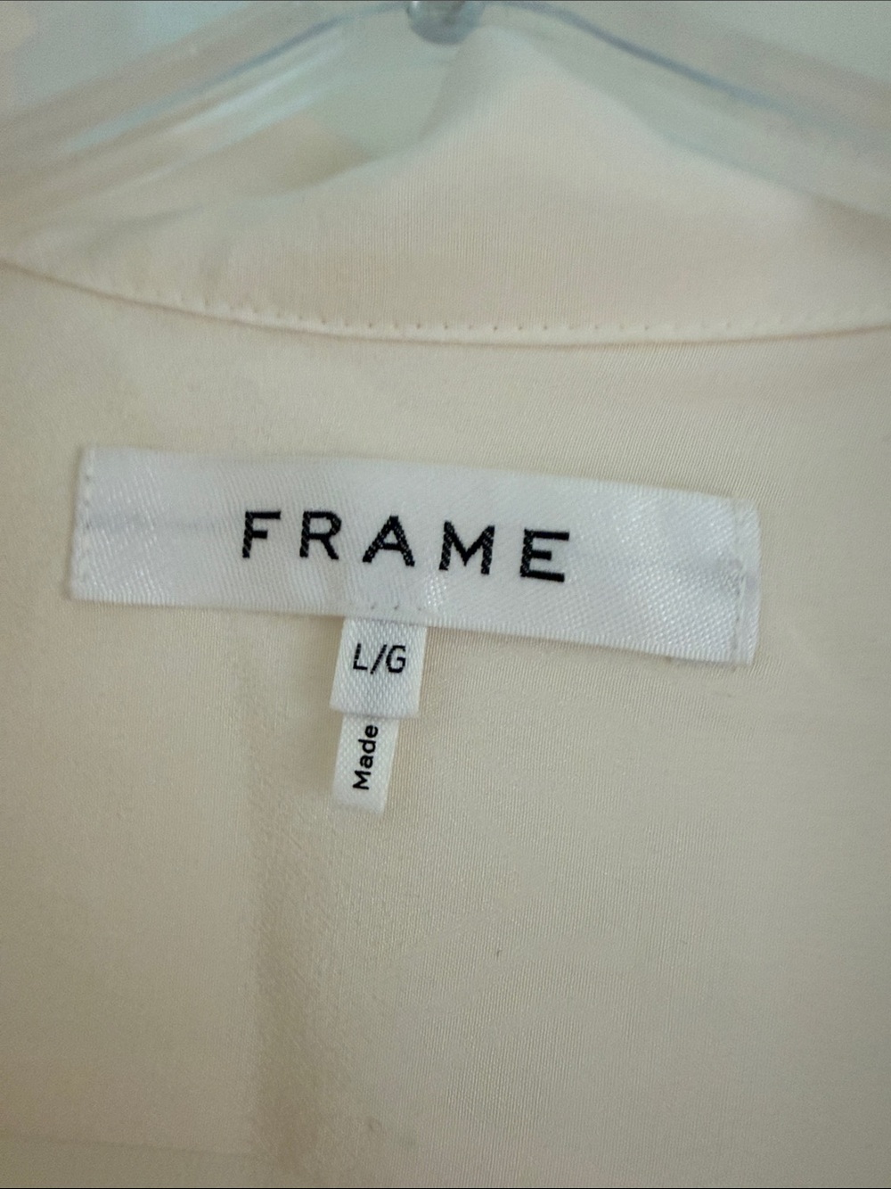Frame Denim Cream Silk Blouse L - Picture 2 of 4